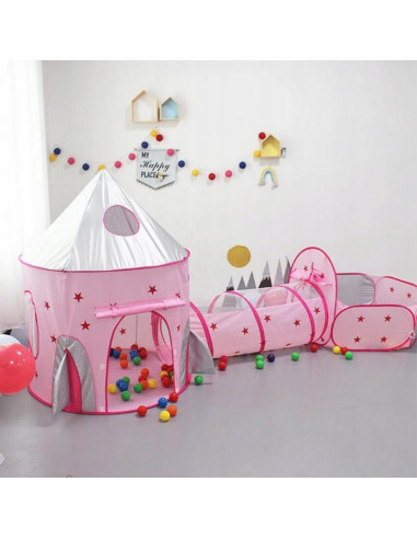 WOOPIE 3-in-1 Tent Princess Palace XXL House Tunnel Dry Pool