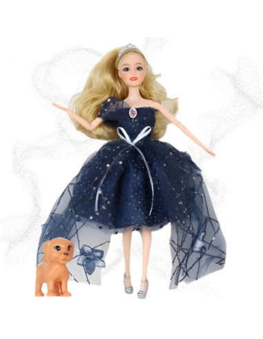 WOOPIE ROYAL Emi Doll in Crown and Black Dress Doggie