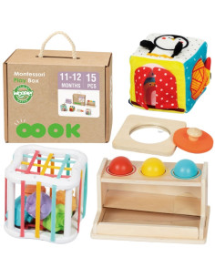 WOOPIE GREEN Pudełko Box 5w1 Montessori Edukacujny 11-12M FSC
