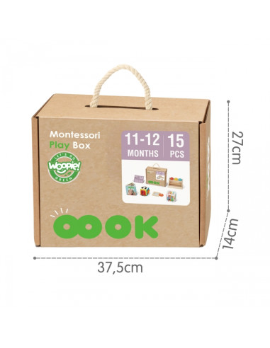 WOOPIE GREEN Box 5-в-1 Монтессори-развивающий набор 11-12 месяцев FSC