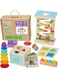 WOOPIE GREEN Box 6in1 13-15m Montessori Educational Sensory FSC