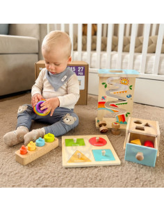 WOOPIE GREEN Box 6in1 13-15m Montessori edukacinis sensorinis FSC 2