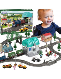 WOOPIE Electric Train Railway Track XXL Choo-choo Locomotive Town Set 108 pcs.