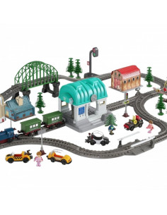 WOOPIE Electric Train Railway Track XXL Choo-choo Locomotive Town Set 108 pcs. 2