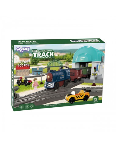 WOOPIE Electric Train Railway Track XXL Choo-choo Locomotive Town Set 108 pcs.