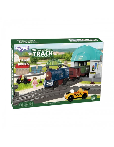 WOOPIE Electric Train Railway Track XXL Choo-choo Locomotive Town Set 108 pcs.