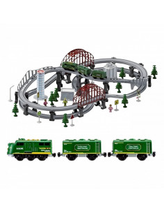 WOOPIE Modern Electric Train Track XXL Cargo Locomotive Set 128 pcs. 2