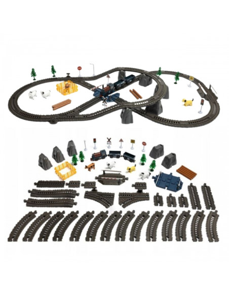 WOOPIE Electric Train Freight Locomotive XXL Track 90 pcs.