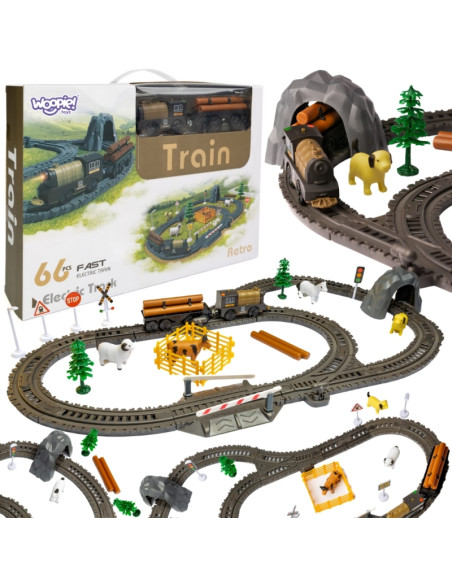 Электропоезд WOOPIE Локомотив Retro Farm Track XL 66 эл.