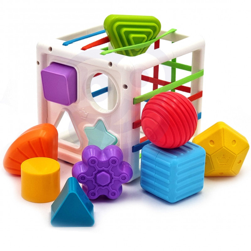 WOOPIE BABY Flexible Sensory Cube Sorter for Children Colorful Shapes 11 pcs.