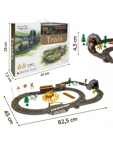 WOOPIE Electric Train Locomotive Retro Farm Track XL 66 el.