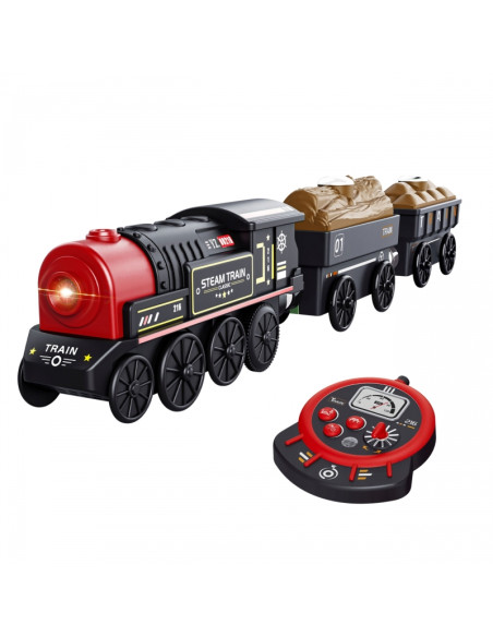 WOOPIE Electric Locomotive Remote Controlled Retro Train Wagons 4 pcs.