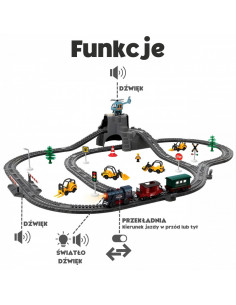 WOOPIE Electric Train Track Retro Train Locomotive + 2 Wagons – 76-piece Set 2