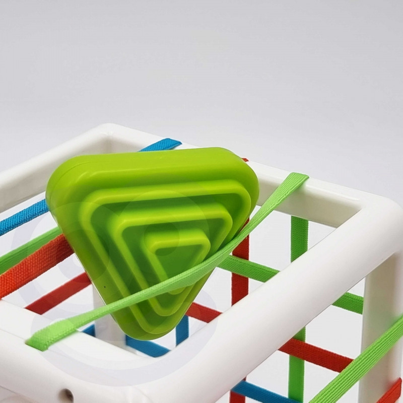 WOOPIE BABY Flexible Sensory Cube Baby Sorter Colorful Shapes 11 el.