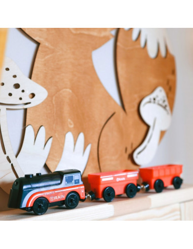 WOOPIE Electric Train Set Locomotive Track Farm Animals 70 pcs.