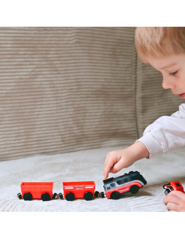 WOOPIE Electric Train Set Locomotive Track Farm Animals 70 pcs.