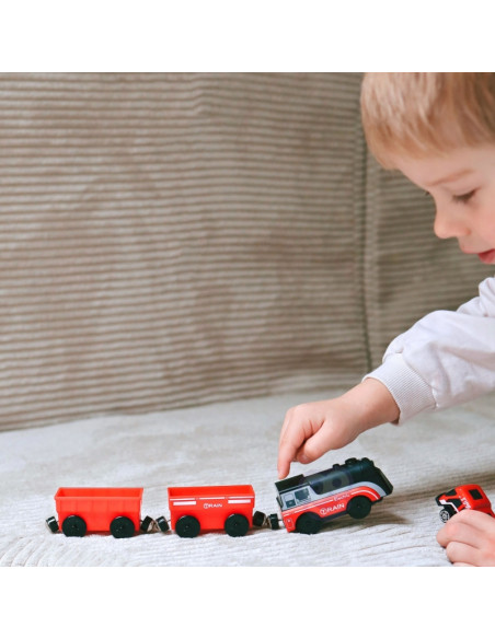 WOOPIE Electric Train Set Locomotive Track Farm Animals 70 pcs.