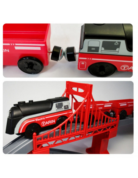 WOOPIE Electric Train Set Locomotive Track Farm Animals 70 pcs.