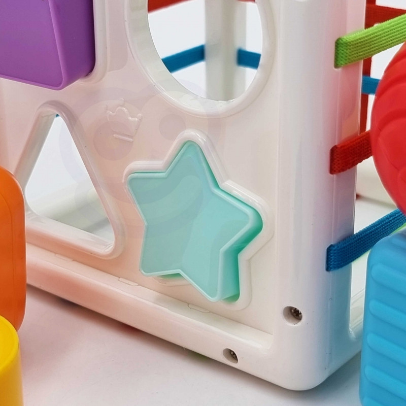 WOOPIE BABY Flexible Sensory Cube Baby Sorter Colorful Shapes 11 el.