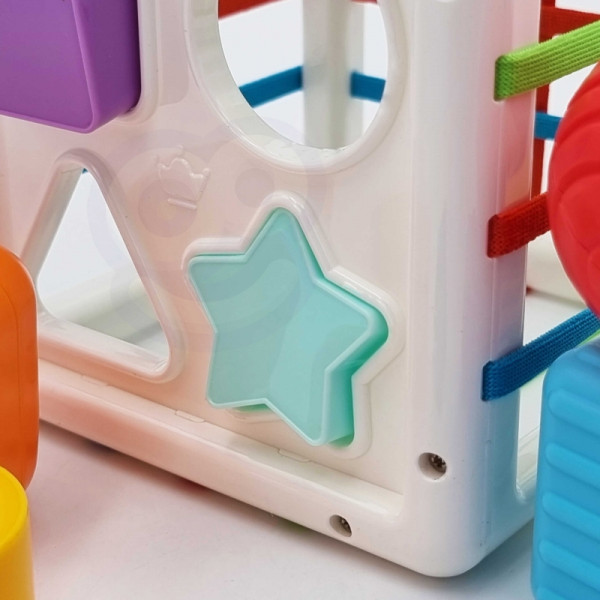 WOOPIE BABY Flexible Sensory Cube Baby Sorter Colorful Shapes 11 el.