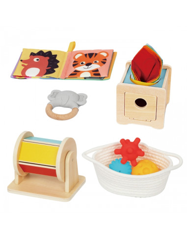 WOOPIE GREEN Box XXL Montessori edukacinė 6in1 sensorinė dėžutė, FSC