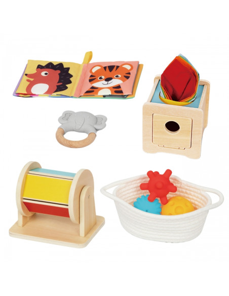 WOOPIE GREEN Box XXL Montessori edukacinė 6in1 sensorinė dėžutė, FSC