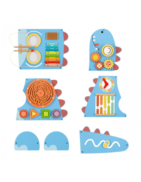 WOOPIE GREEN Деревянная настенная манипуляционная доска «Динозавр Монтессори» FSC