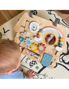 TOOKY TOY didelis medinis manipuliacinis lentos namelis - veiklos centras 2