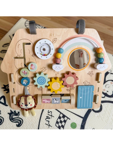 TOOKY TOY didelis medinis manipuliacinis lentos namelis - veiklos centras