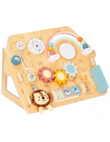 TOOKY TOY Large Wooden Manipulative Board House - Activity Center