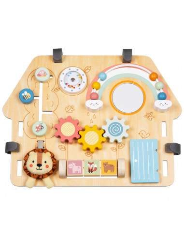 TOOKY TOY didelis medinis manipuliacinis lentos namelis - veiklos centras