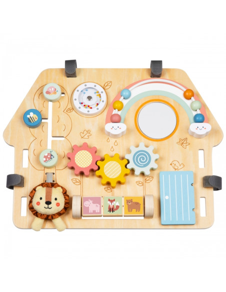 TOOKY TOY Large Wooden Manipulative Board House - Activity Center