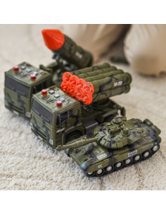 WOOPIE Military Vehicle Set with Launcher Tank Helicopter 4 pcs Scale 1:20 2