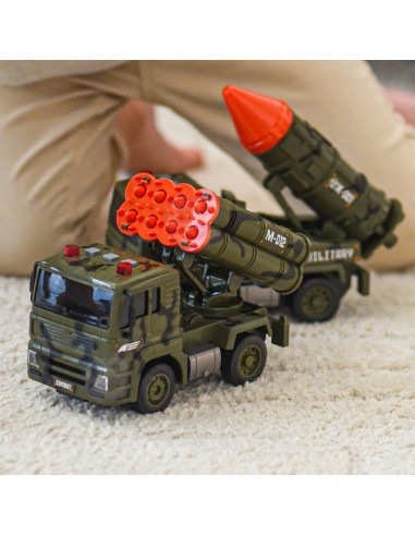 WOOPIE Military Vehicle Set with Launcher Tank Helicopter 4 pcs Scale 1:20