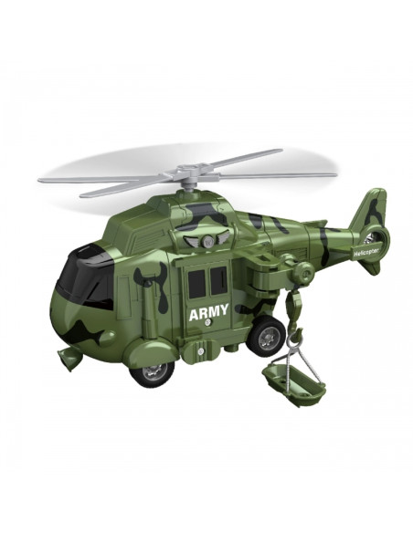 WOOPIE Military Vehicle Set with Launcher Tank Helicopter 4 pcs Scale 1:20