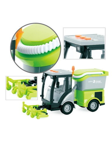 WOOPIE City Sweeper 1:16 Green Sound and Light Effects