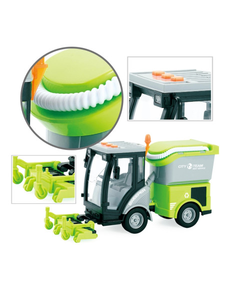 WOOPIE City Sweeper 1:16 Green Sound and Light Effects