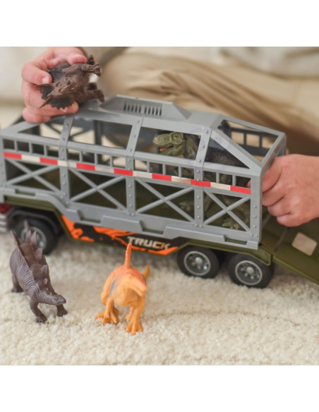 WOOPIE dinozaurų transporteris-sunkvežimis su garsu ir šviesa