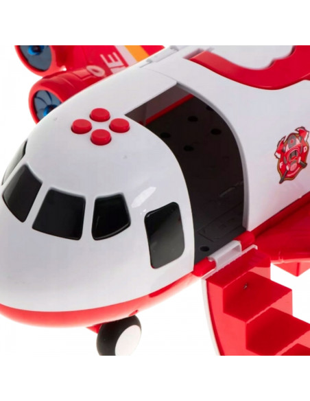 WOOPIE Foldable Plane Fire Department Transporter with 3 Fire Trucks XL Set Road Signs