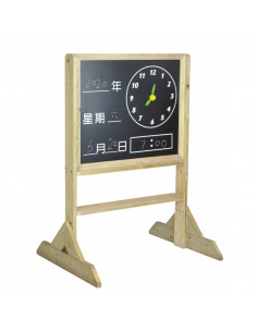 CLASSIC WORLD EDU 2-in-1 Manipulative Chalk Board Learning Time and Weather 2
