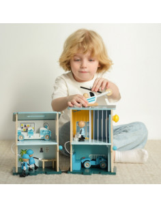 CLASSIC WORLD Policijos nuovados medinės automobilių sraigtasparnio figūrėlės, 12 vnt. 2