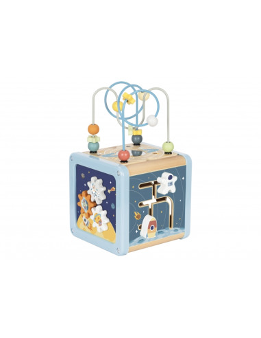 TOOKY TOY Wooden Activity Cube Space Sorter Maze