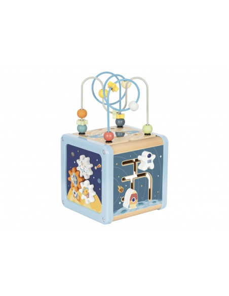 TOOKY TOY Drewniana Kostka Aktywności Kosmos Sorter Labirynt