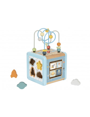 TOOKY TOY Wooden Activity Cube Space Sorter Maze