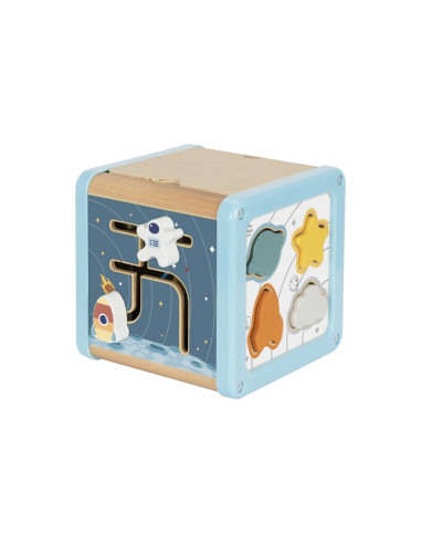 TOOKY TOY Wooden Activity Cube Space Sorter Maze