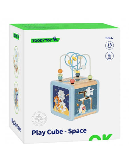 TOOKY TOY Wooden Activity Cube Space Sorter Maze