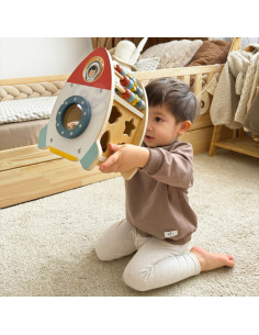 TOOKY TOY Space Rocket Activity Sorter Wooden Maze 2