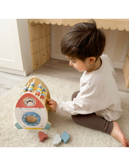 TOOKY TOY Космическая ракета-сортер с деревянным лабиринтом
