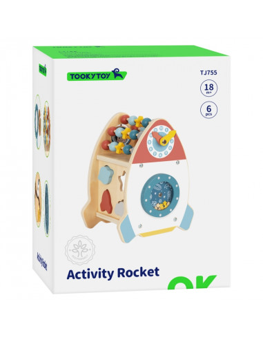 TOOKY TOY Space Rocket Activity Sorter Wooden Maze