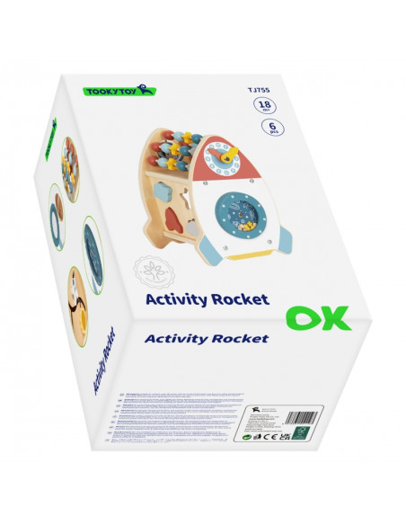 TOOKY TOY Космическая ракета-сортер с деревянным лабиринтом